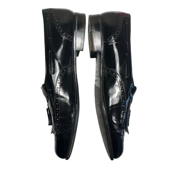 VTG Salvatore Ferragamo Made in Italy Men 9D Kiltie Tassel Black Leather Loafer - Picture 4 of 13